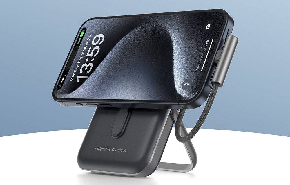 Choetech B735 Magnetische Powerbank, 10000mAh, 20W PD, USB-C Kabel integriert