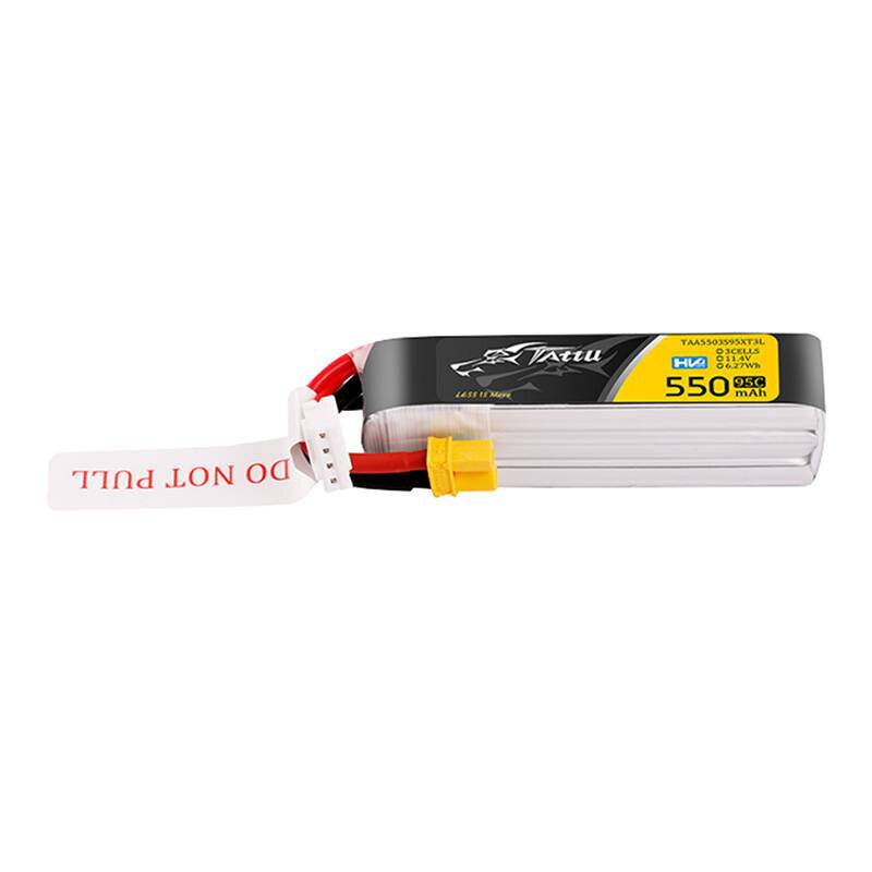 Tattu 3s 550mAh 95C 11.4V HV Lipo Akku mit XT30 Stecker Long-Pack Anschluss