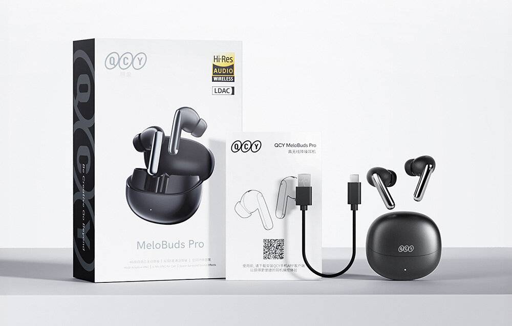 TWS QCY MeloBuds Pro HT08 Kopfhörer, ANC (schwarz)