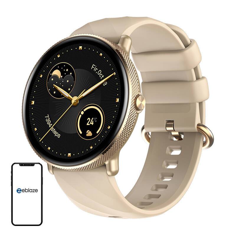 Zeblaze GTR 3 Pro Smartwatch, AMOLED, IP68, Edelstahlgehäuse, Gold