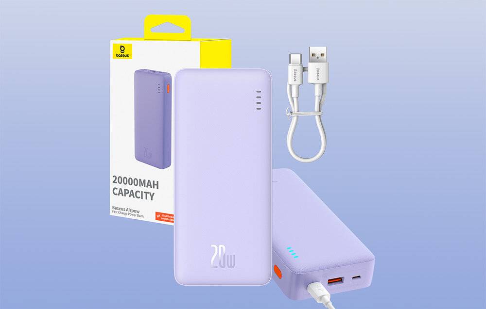 Baseus Airpow 20000mAh 20W Powerbank (lila)