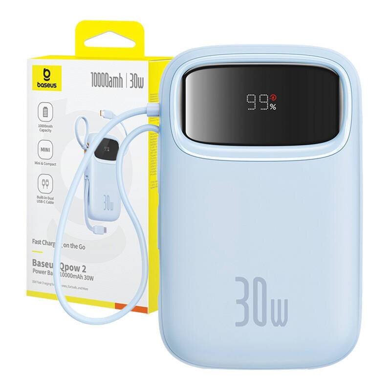 Powerbank Baseus QPow 2 10000mAh 30W 2xUSB-C (blau)