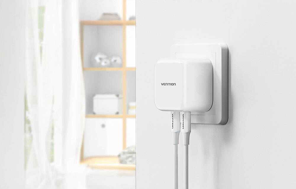 Vention FBPW0-EU USB(C+C) GaN (35W/35W) Netzladegerät (weiß)