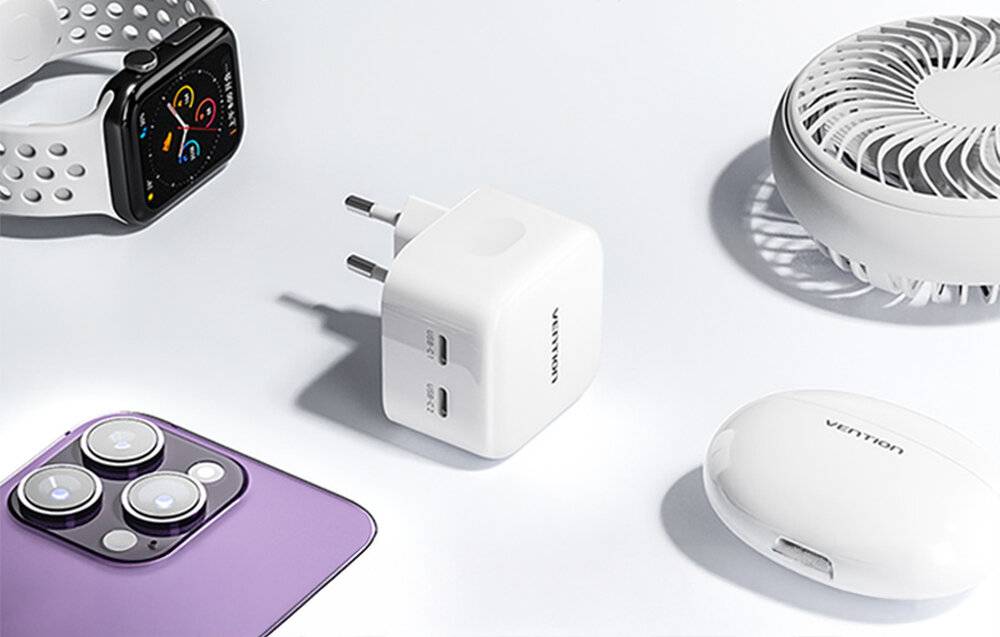 Vention FBPW0-EU USB(C+C) GaN (35W/35W) Netzladegerät (weiß)