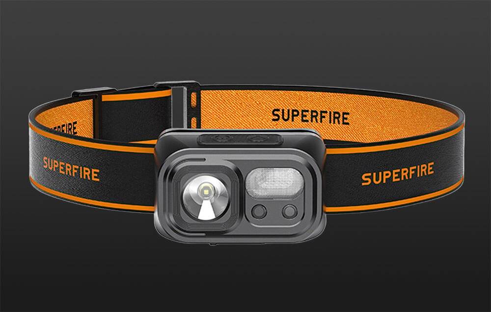 Superfire HL23-S Scheinwerfer-Taschenlampe, 350lm, USB-C