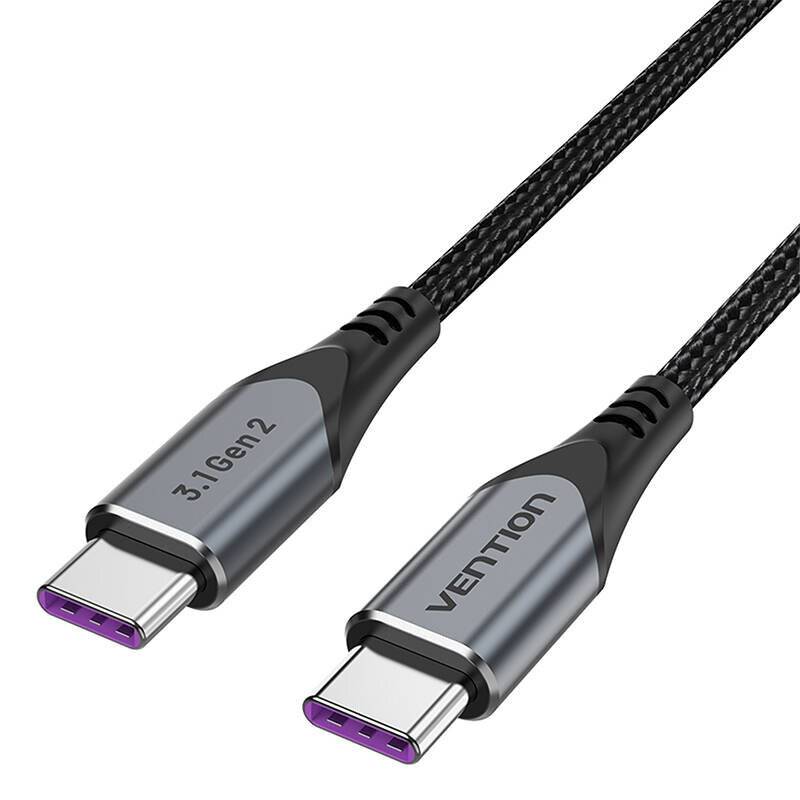 USB-C auf USB-C 100W Vention TAHHD 5A 0.5m USB 3.1 Gen2 4K Kabel (grau)