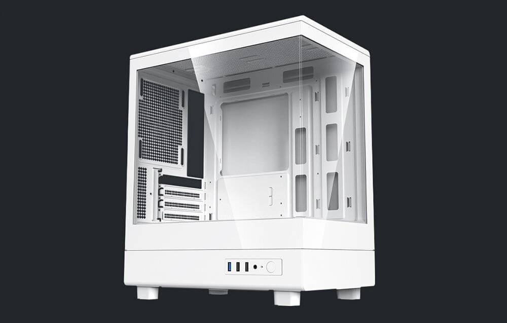 Darkflash DB330M Computergehäuse (weiß) + 3 ARGB-Lüfter