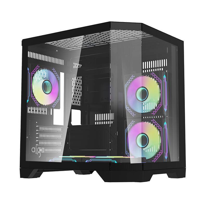 Darflash FT350 Computergehäuse + 5 aRGB-Lüfter (schwarz)