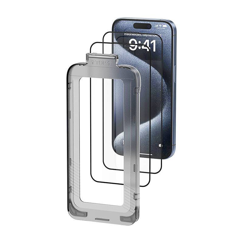 Vention KUKTCA-10 gehärtetes Glas für iPhone 15 + Applikator