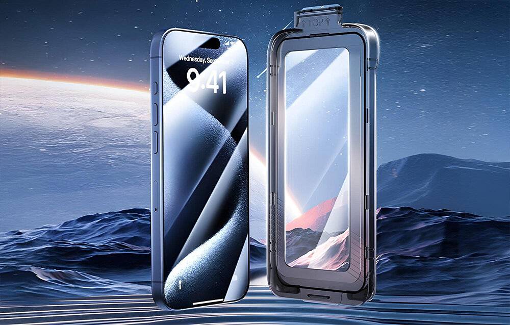 Vention KUKTCA-10 gehärtetes Glas für iPhone 15 + Applikator