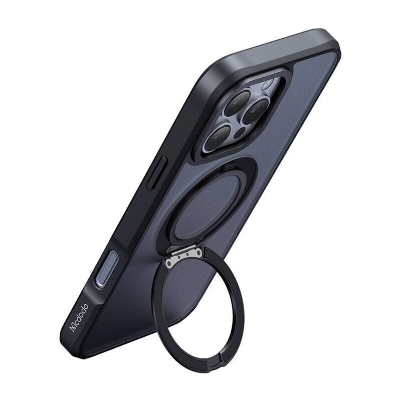 McDodo PC-4932 MagSafe Tasche für iPhone 16 Pro mit Ständer (schwarz)
