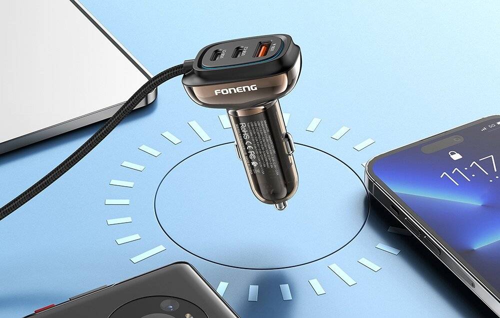 Foneng C20 A+C+C 66W Autoladegerät 3 Anschlüsse