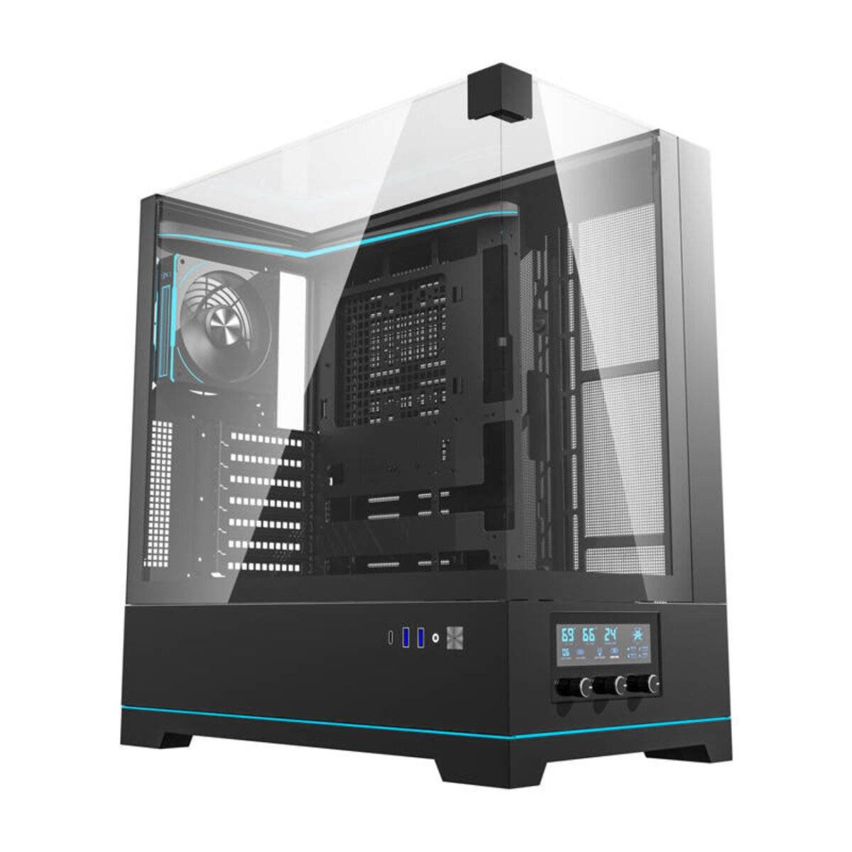 Darkflash DY450 PRO Computergehäuse (schwarz) + 1 Lüfter