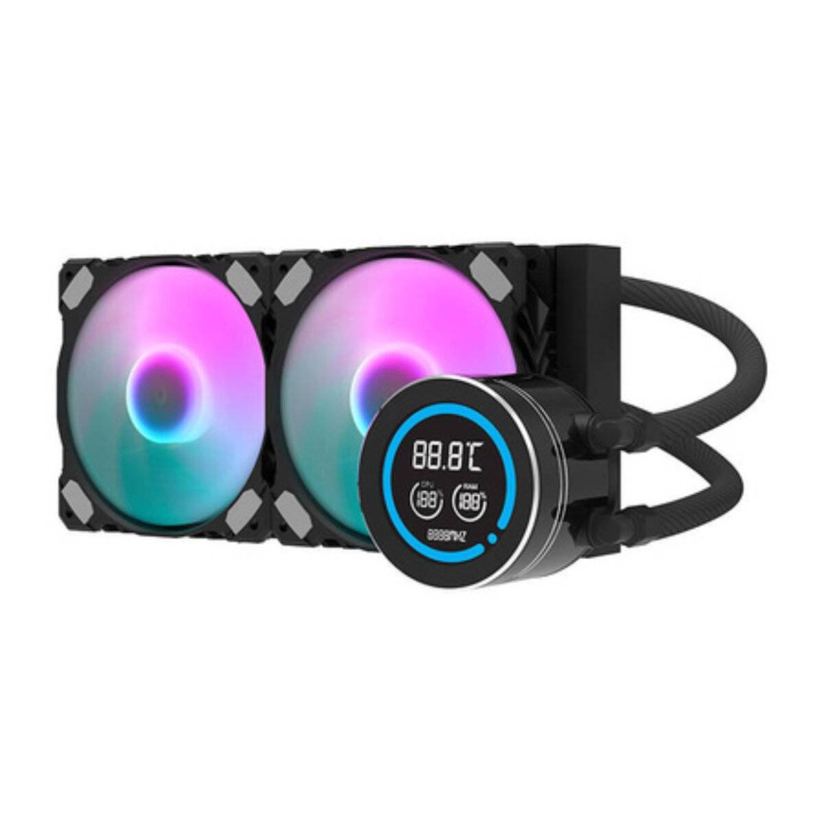 Darkflash DN-D240 Wasserkühler mit LCD und 2x ARGB Lüfter, 240?mm Schwarz