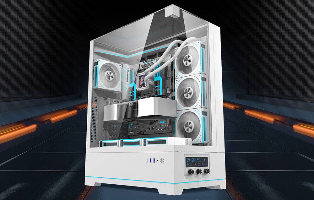 Darkflash DY450 PRO Computergehäuse (weiß) + 1 Lüfter