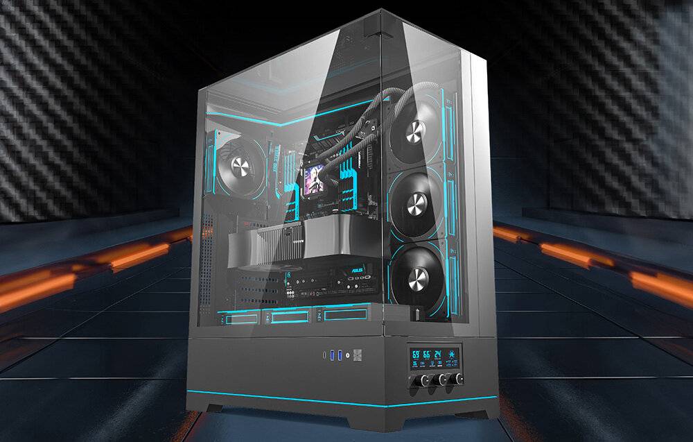 Darkflash DY450L PRO Computergehäuse (schwarz) + 1 Lüfter