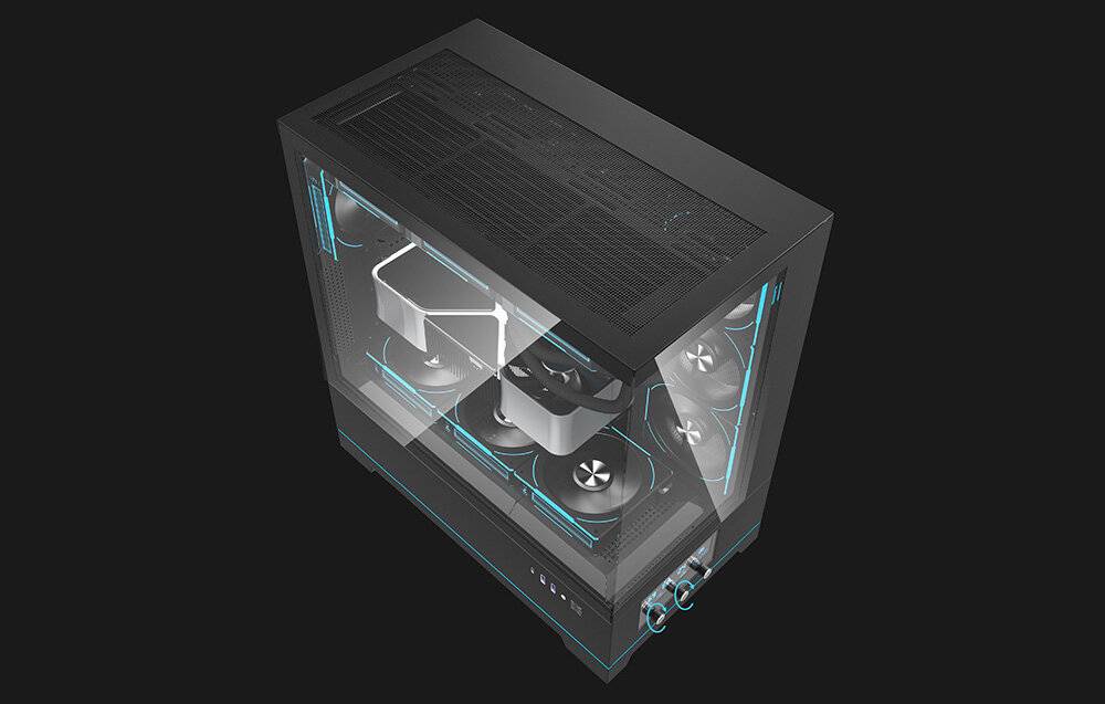 Darkflash DY451 PRO Computergehäuse (schwarz) + 1 Lüfter