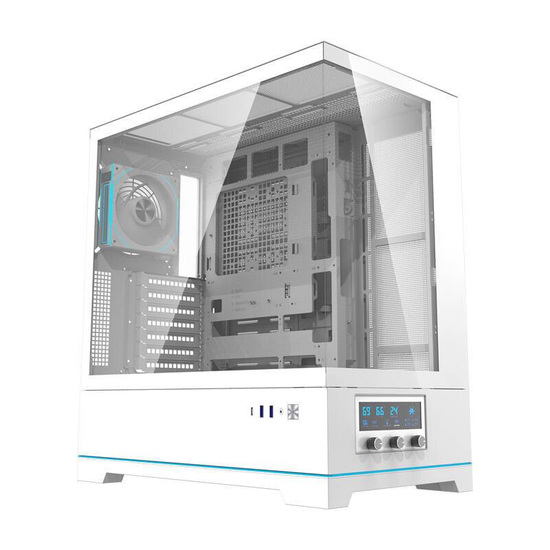 Darkflash DY451 PRO Computergehäuse (weiß) + 1 Lüfter