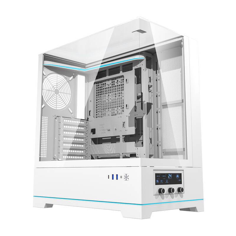 Darkflash DY450 Computergehäuse ohne Lüfter (weiß)