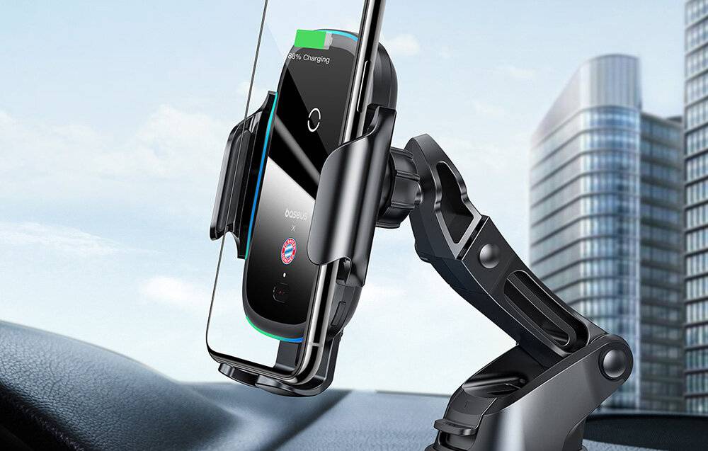 Baseus Autohalterung mit 15W Ladegerät (schwarz) Bayern edition