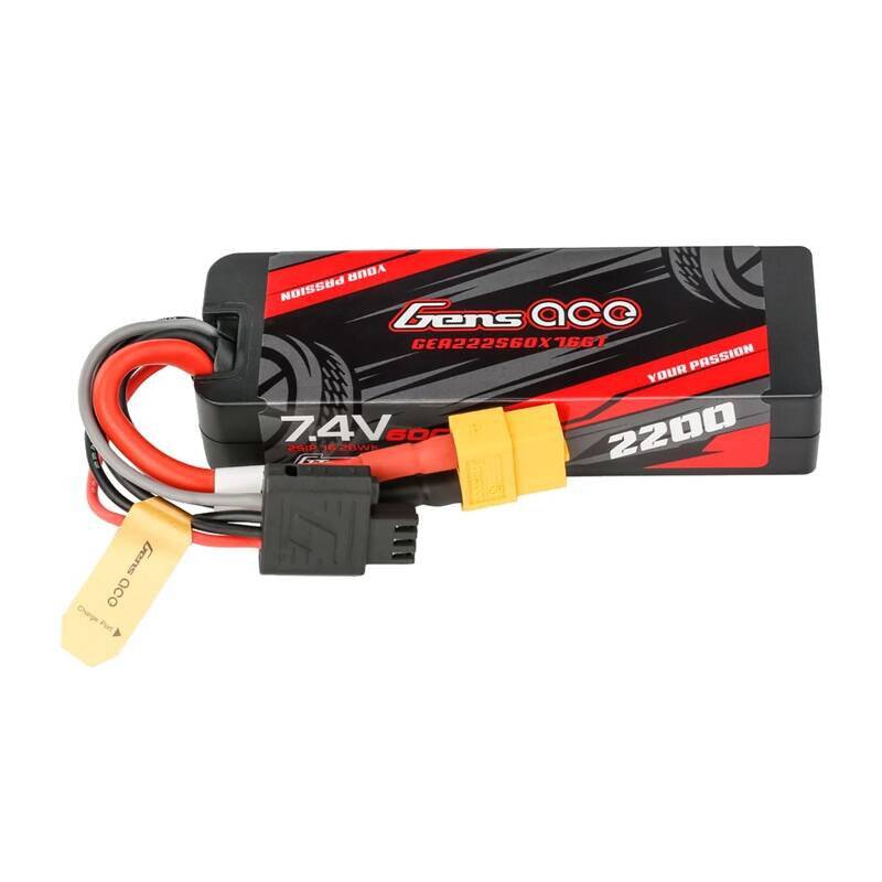 Lipo Gens ace G-Tech 2200mAh 7.4V 2S1P 60C GRP-76 Hardcase Akku mit XT60 Stecker