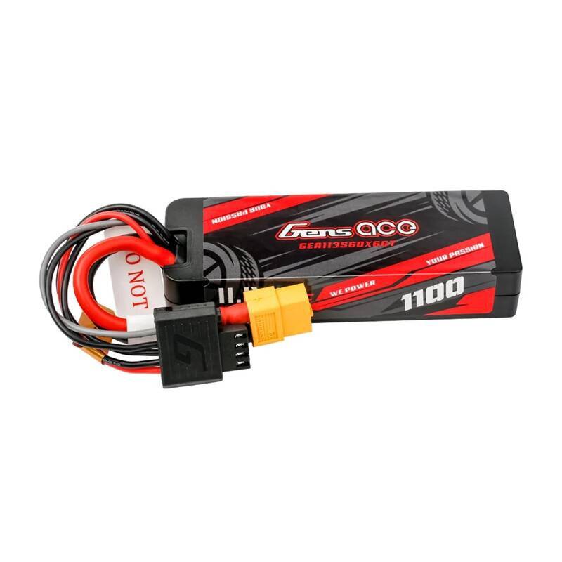 Lipo Gens ace G-Tech 1100mAh 11.1V 3S1P 60C GRP-76 Hardcase Akku mit XT60 Stecker