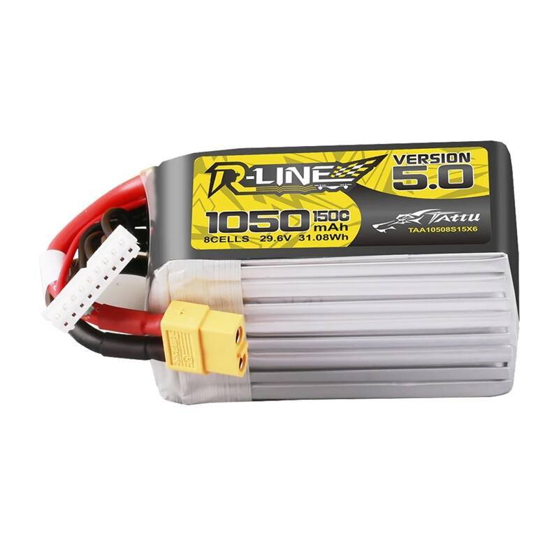 Lipo Tattu R-Line Version 5.0 1050mAh 29.6V 8S 150C Akku mit XT60 Anschluss