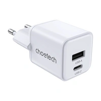 Wandladegerät Choetech PD30W Zwei Anschlüsse 1C1A (Weiß) Wandladegerät Choetech PD30W Zwei Anschlüsse 1C1A (Weiß)