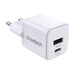 Wandladegerät Choetech PD30W Zwei Anschlüsse 1C1A (Weiß) Wandladegerät Choetech PD30W Zwei Anschlüsse 1C1A (Weiß)