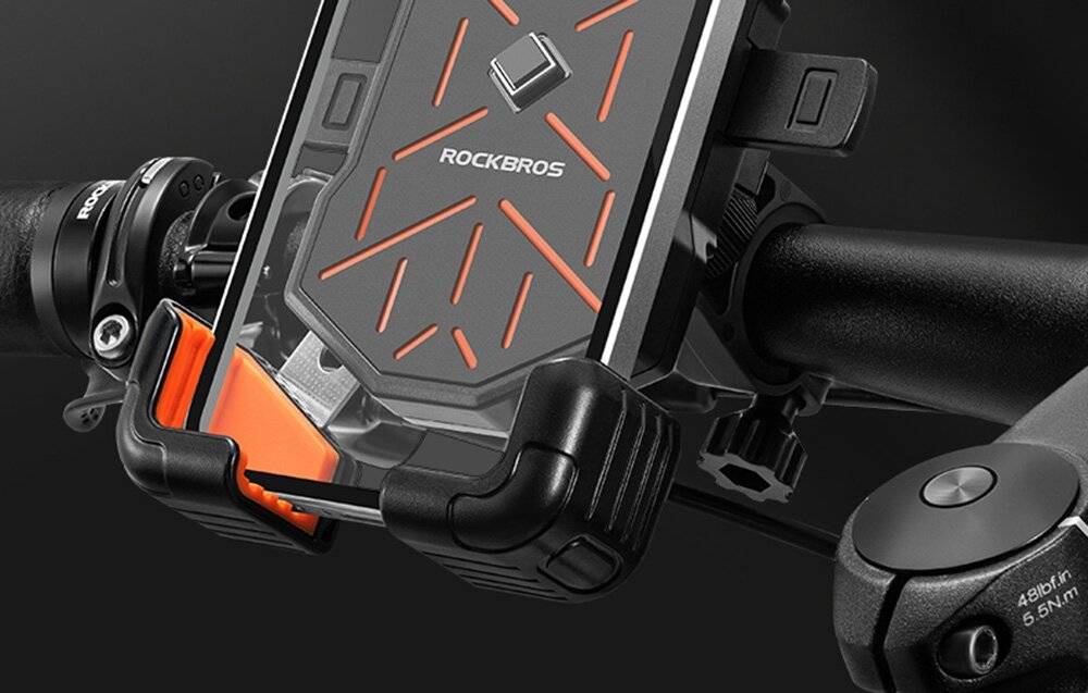 Rockbros HW-117 Fahrrad-Telefonhalterung (Schwarz-Grau)