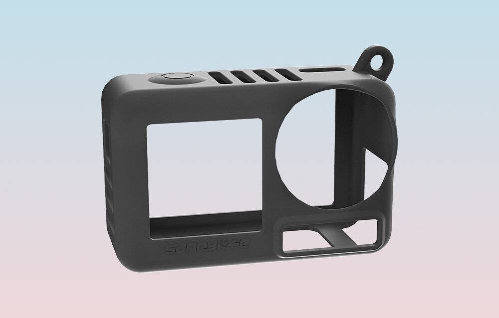 Sunnylife OA5-BHT885-D Silikonhülle mit Armband für ACTION 5 PRO (schwarz)