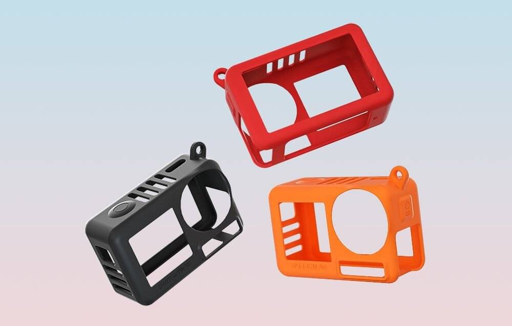 Sunnylife OA5-BHT885-R Silikonhülle mit Armband für ACTION 5 PRO (rot)