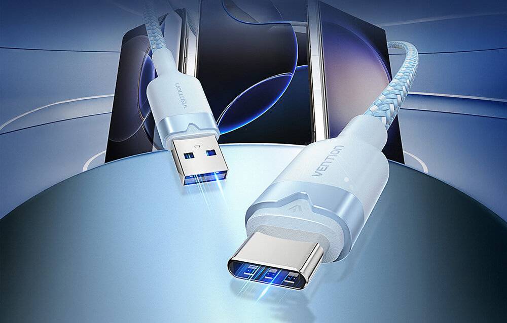 USB 2.0 A auf USB-C 3A Kabel Vention CTNLF 1M (blau)