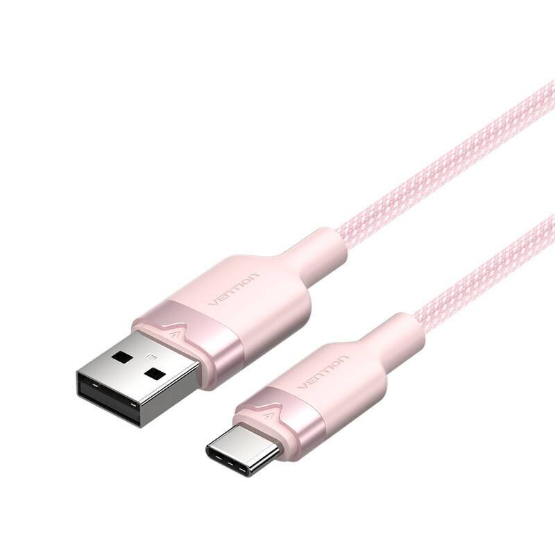 USB 2.0 A auf USB-C 3A Vention CTNPF 1M Kabel (rosa)