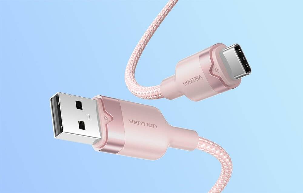 USB 2.0 A auf USB-C 3A Kabel Vention CTNPH 2M (rosa)