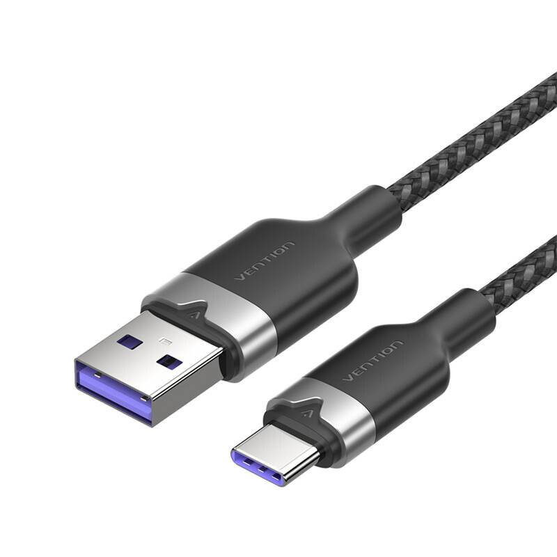 USB 2.0 A auf USB-C 6A Vention CTOBF 1M Kabel (schwarz)