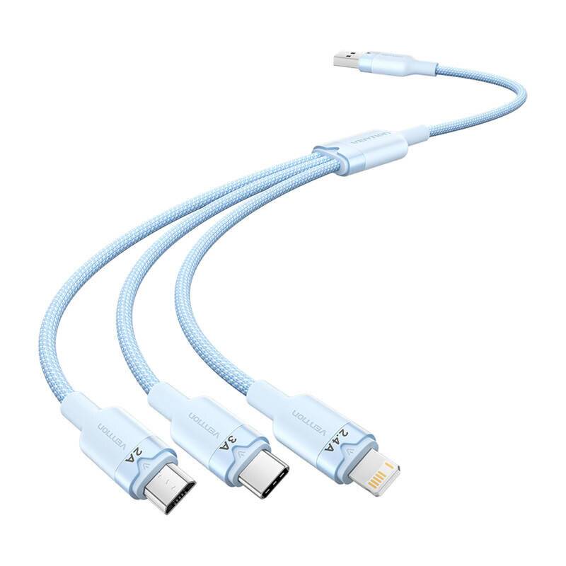 USB 2.0 A auf 3in1 3A Kabel Vention CTPLG 1.5M (blau)