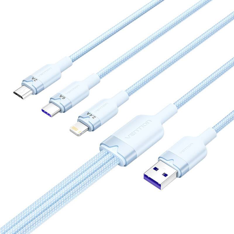 USB 2.0 A auf 3-in-1 6A Kabel Vention CTRLG 1.5M (blau)