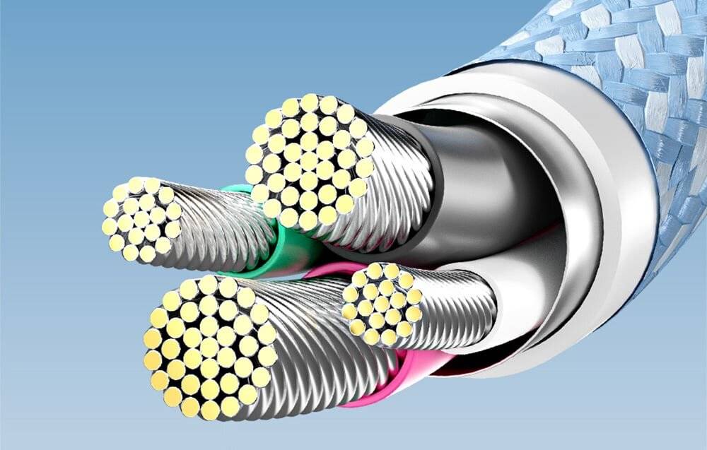 USB 2.0 A auf 3-in-1 6A Kabel Vention CTRLG 1.5M (blau)
