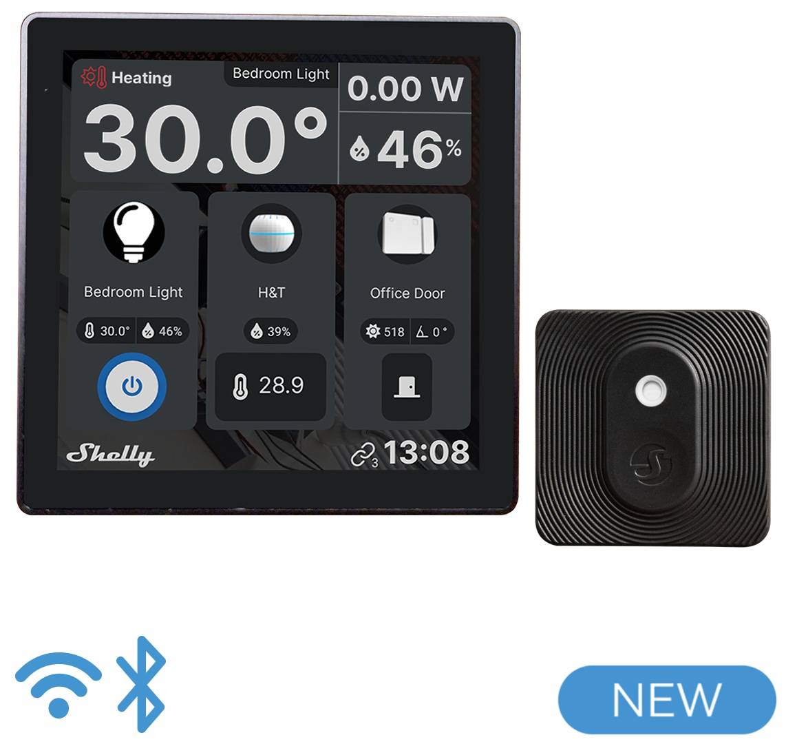 SHELLY Wall Display + BLU H&T schwarz