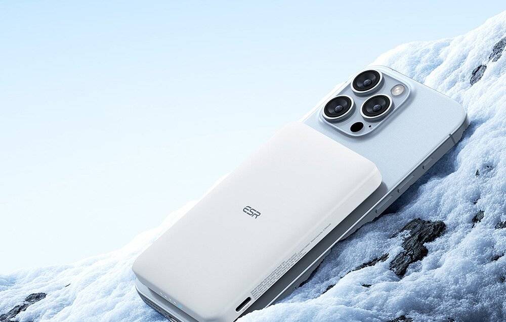 ESR Qi2 MagSlim 5000 mAh magnetische Powerbank (weiß)