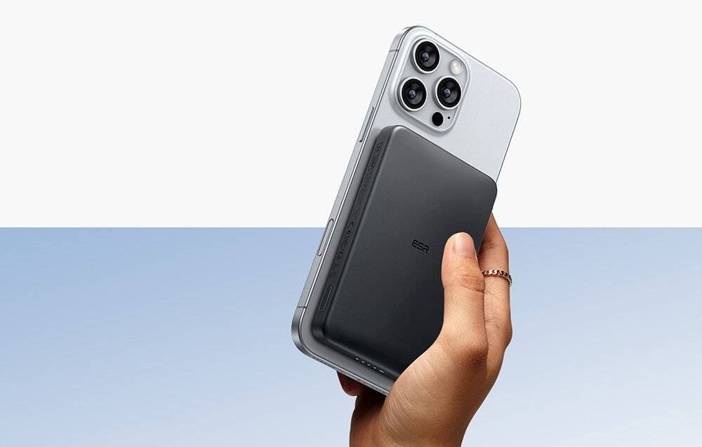 ESR Qi2 MagSlim 5000 mAh magnetische Powerbank (schwarz)