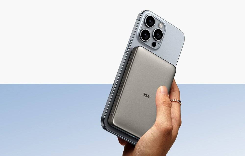 ESR Qi2 MagSlim 5000 mAh magnetische Powerbank (sand)