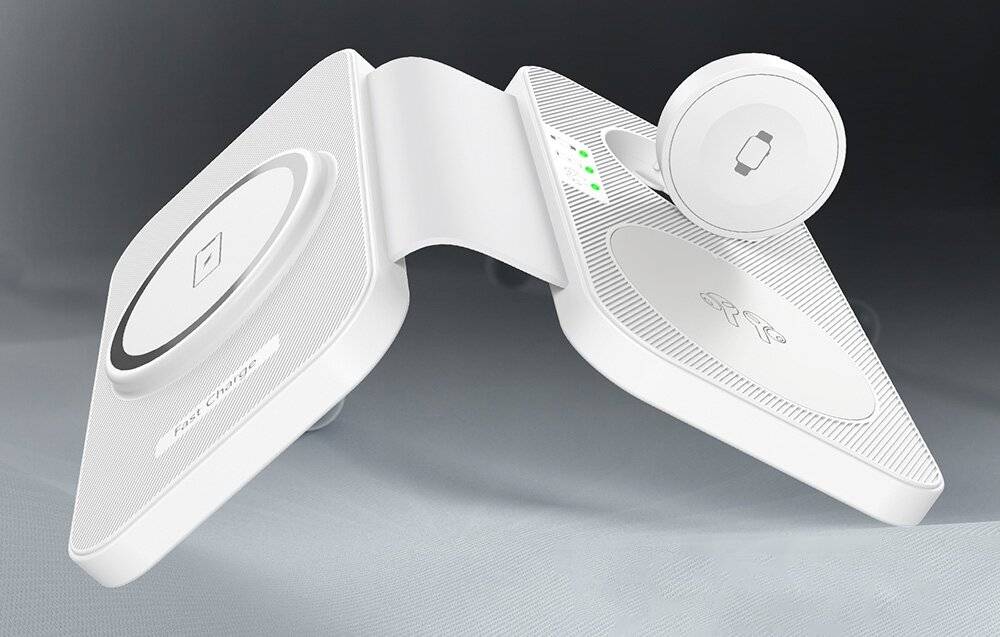 Choetech T616-F 3-in-1 induktive Ladestation, 15W, für iPhone, Apple Watch, AirPods, weiß