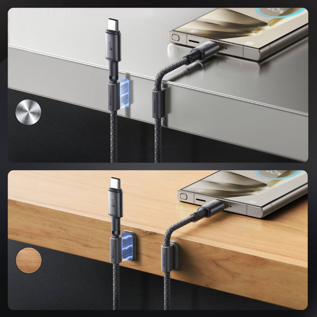 Kabel USB - USB-C Joyroom S-A50 Unbegrenzt 3A 1.2m szary