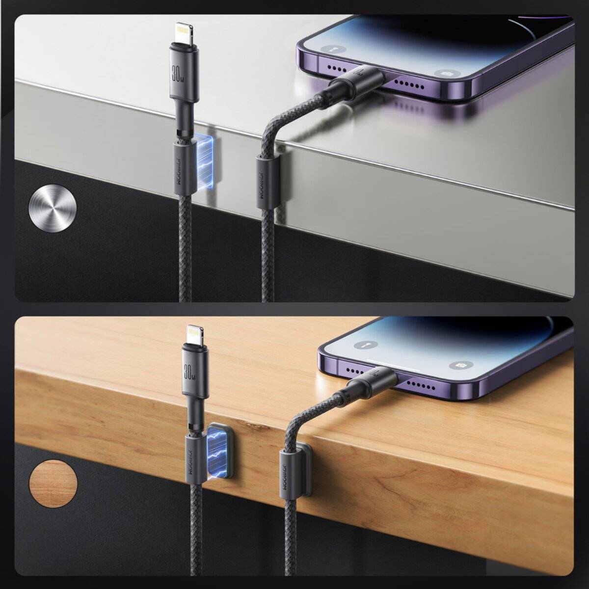 Kabel USB-C Lightning Joyroom 30W, 1.2m szary