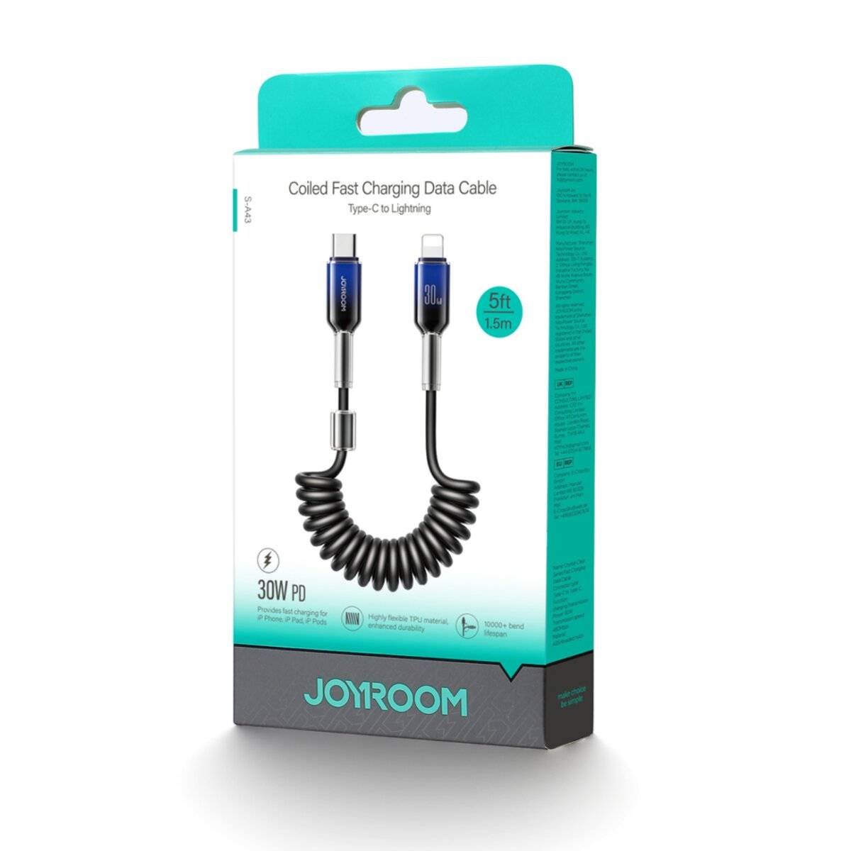 Kabel USB-C Lightning Joyroom S-A43 30W 1,5m czarny