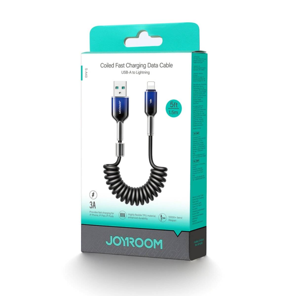 Kabel USB-A Lightning Joyroom S-A43 1.5m czarny