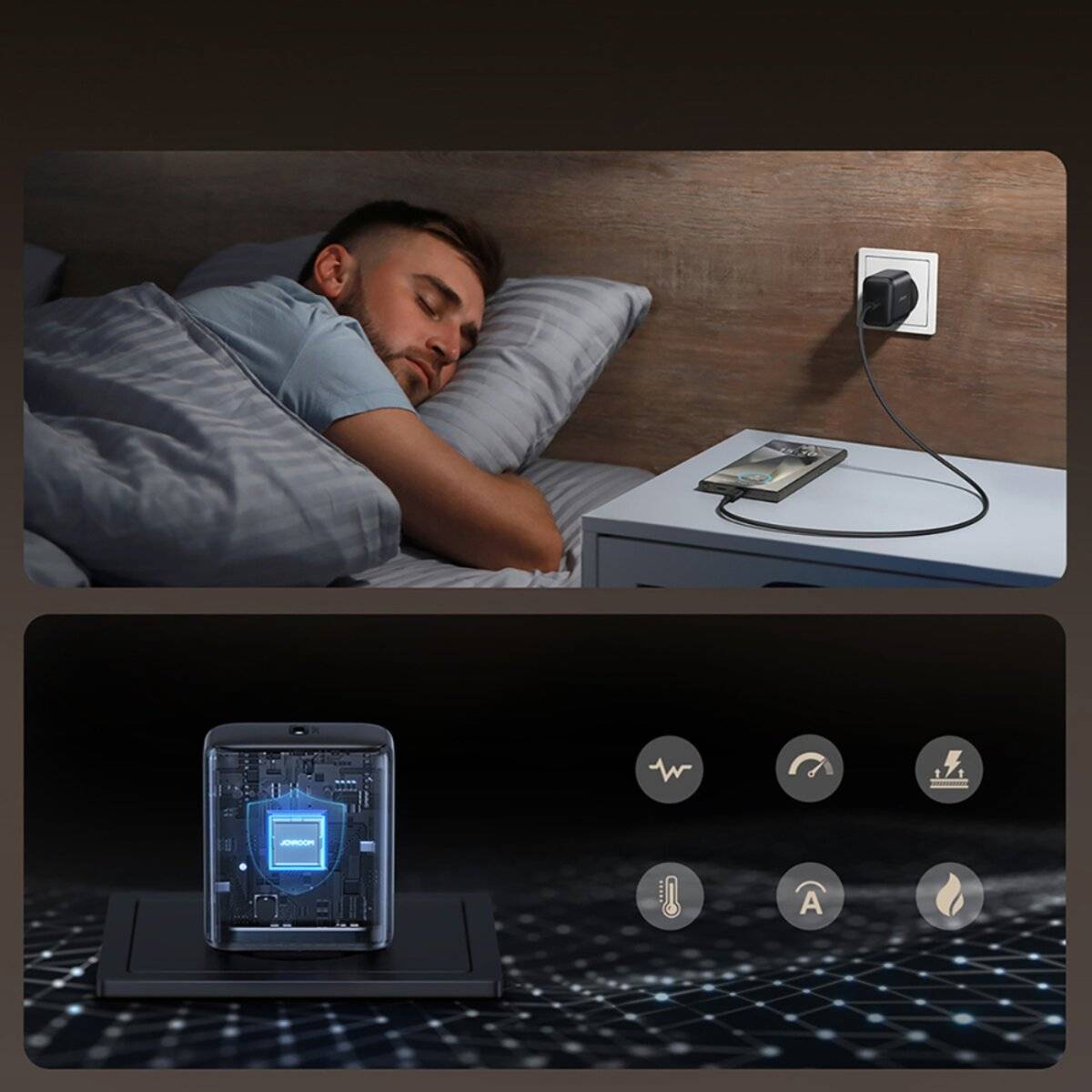 Joyroom JR-TCG13 45W GaN-Netzladegerät für Samsung Ultra – Schwarz