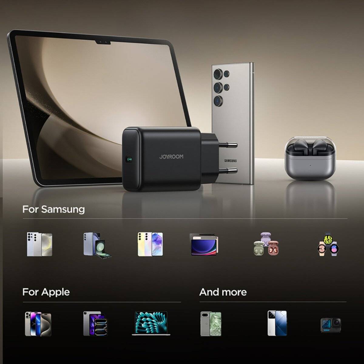 Joyroom JR-TCG13 45W GaN-Netzladegerät für Samsung Ultra – Schwarz